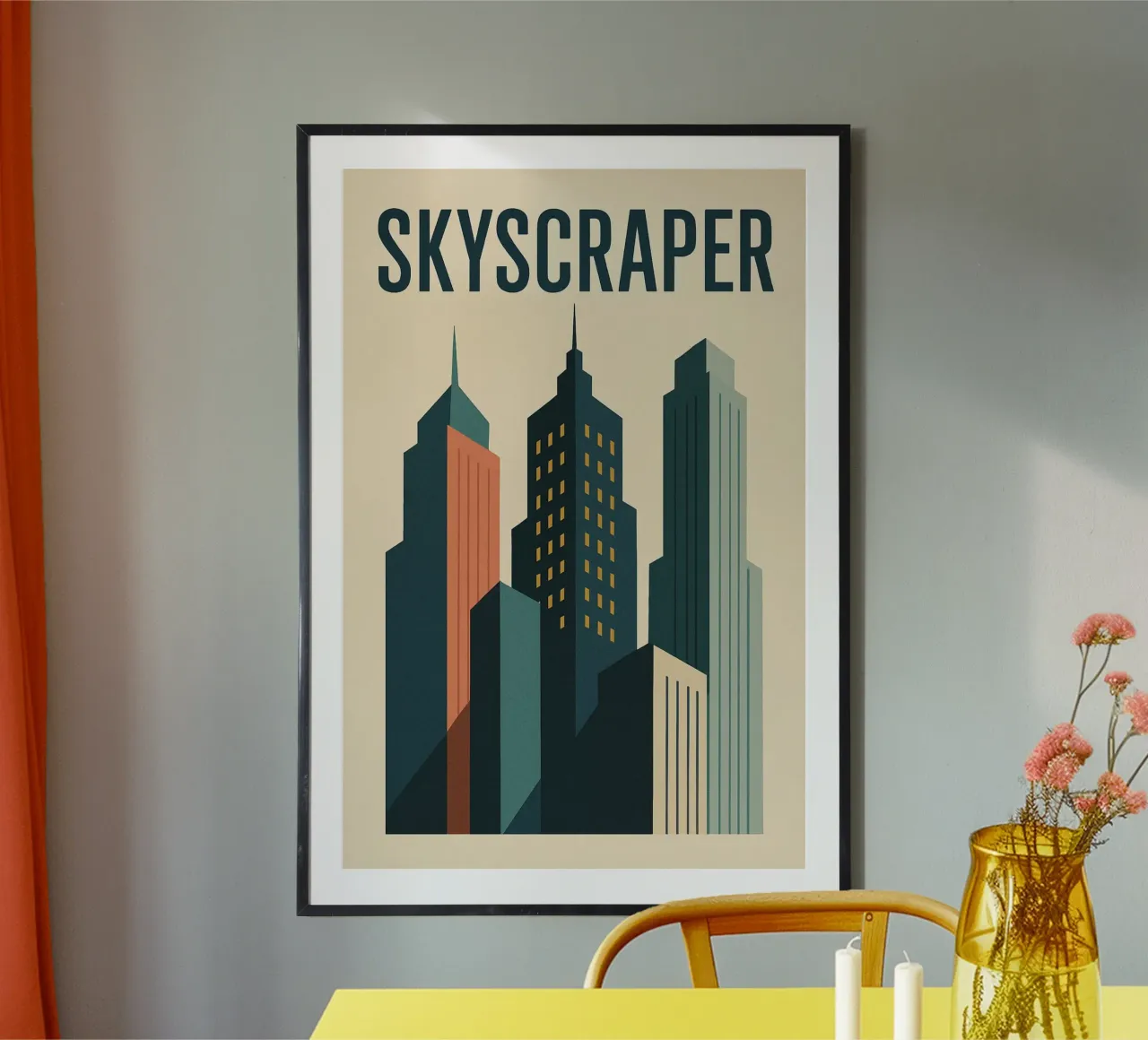 SKYSCRAPER - Linee urbane e verticalità poster con telaio in alluminio da JETLAG | affiches voyage