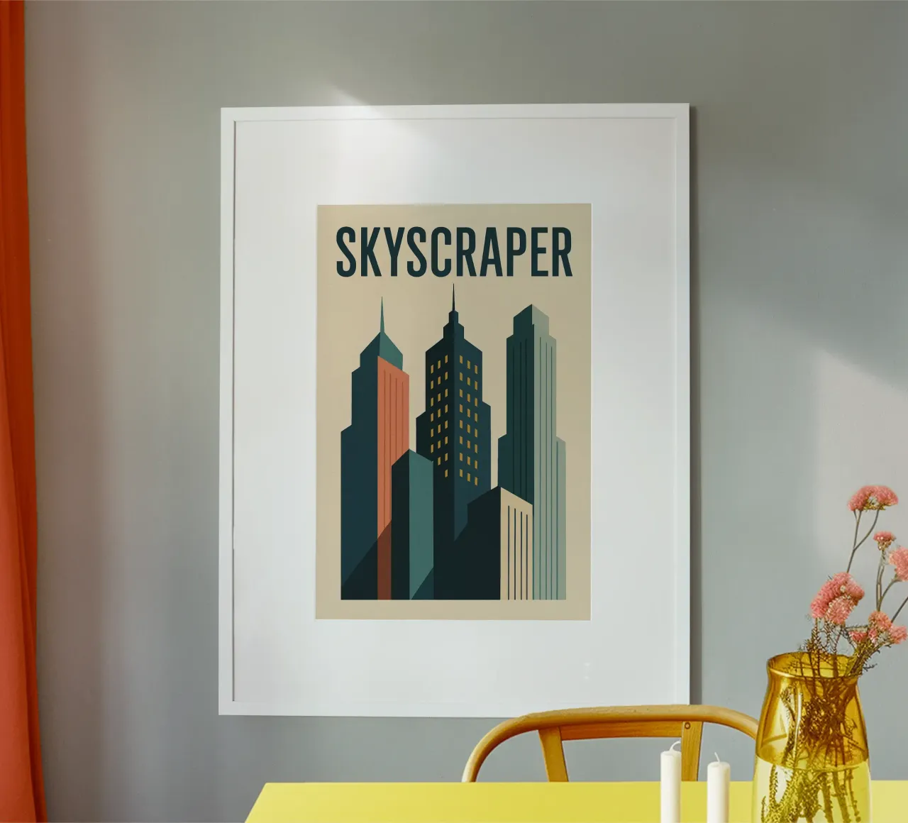 SKYSCRAPER - Linee urbane e verticalità poster con telaio in alluminio da JETLAG | affiches voyage