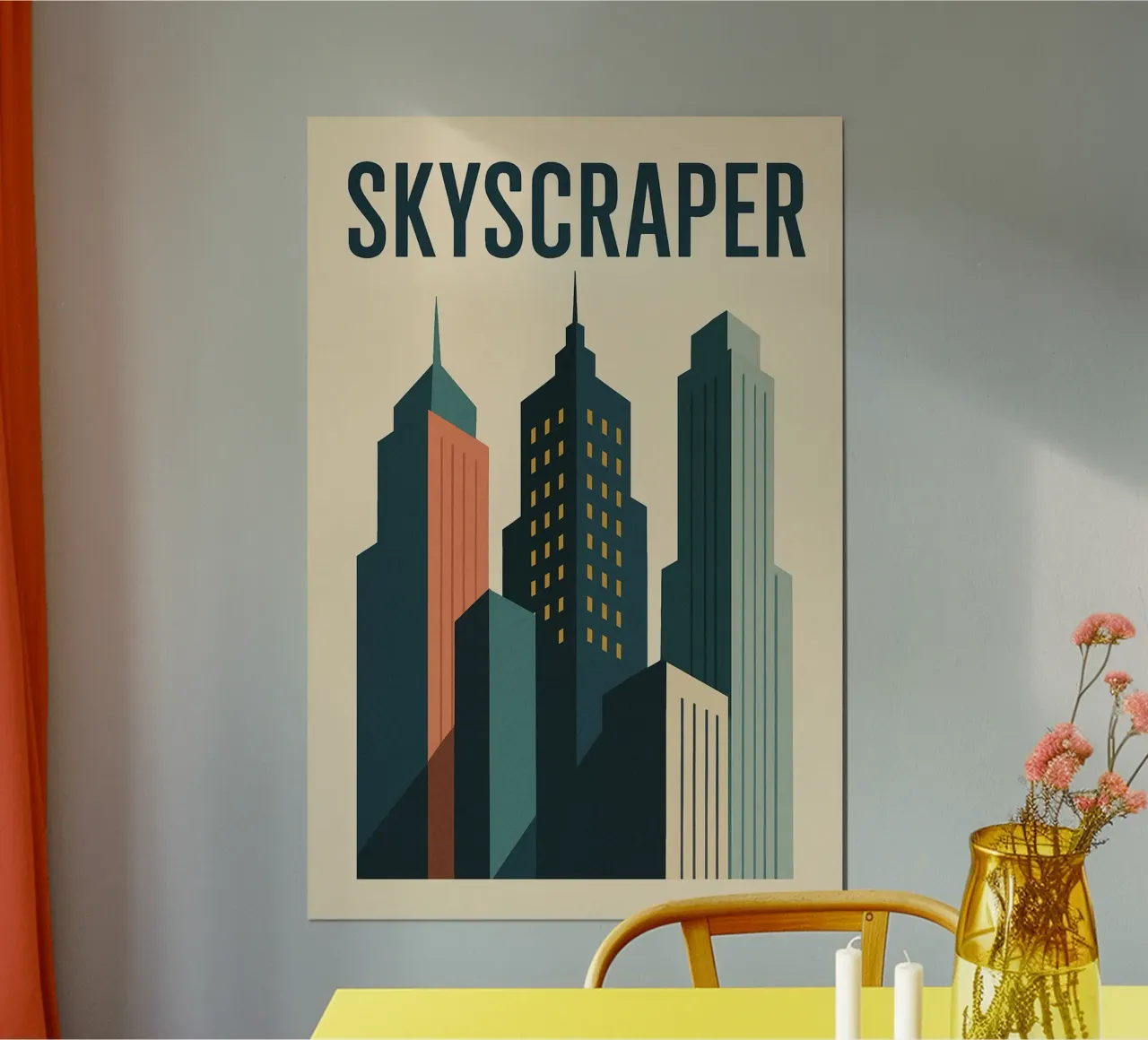 SKYSCRAPER - Linee urbane e verticalità poster con telaio in alluminio da JETLAG | affiches voyage