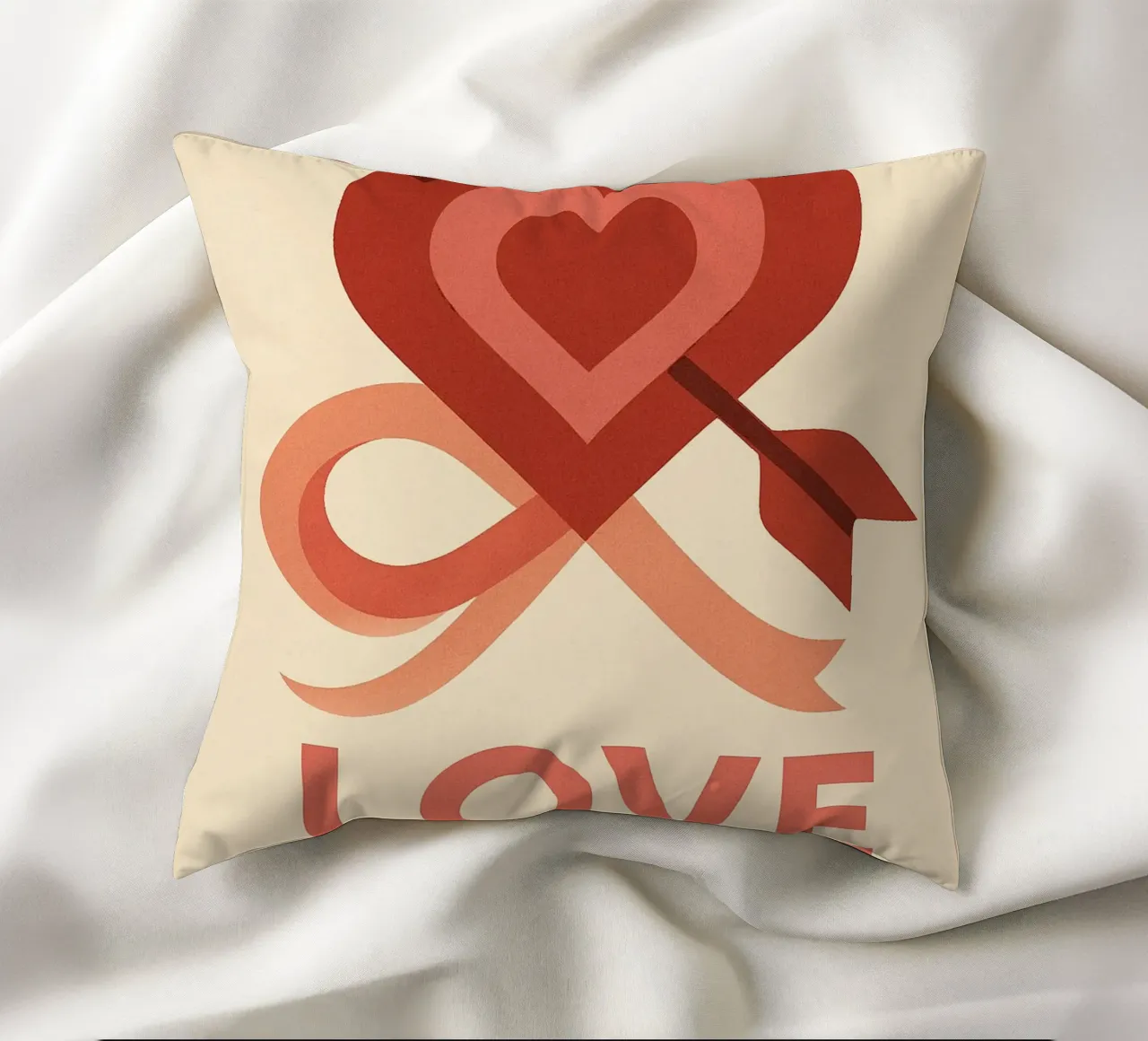 AMORE - L'Élan du Coeur Vintage cuscino da Art Typo Essentiel