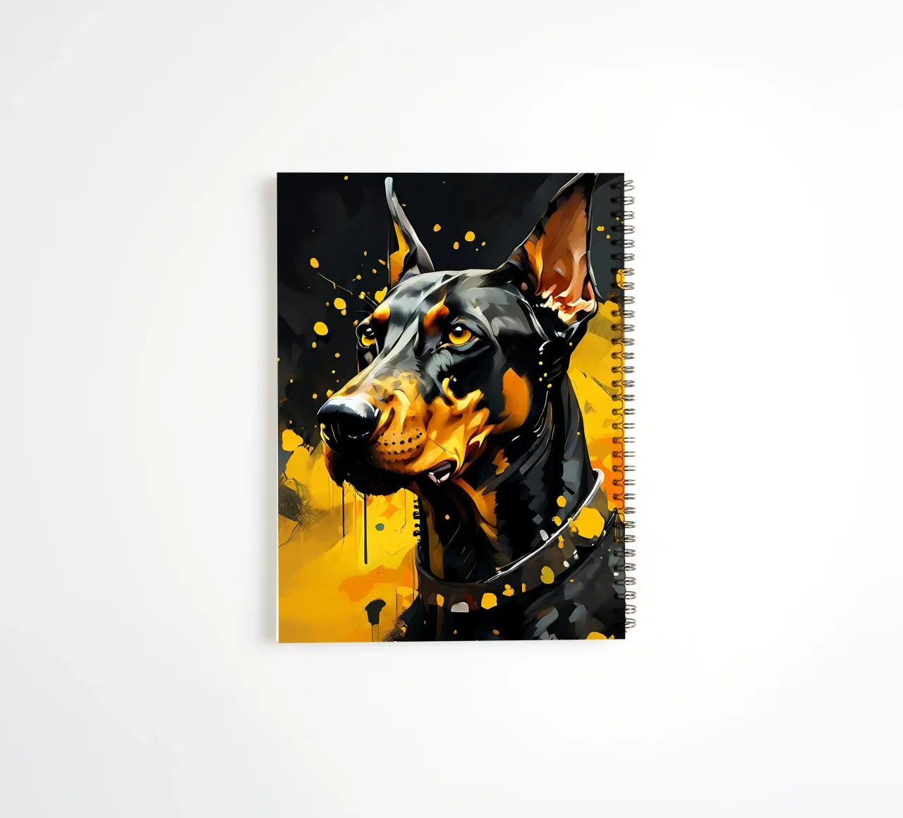 Dog, Doberman_style_G_1 spiral notebook by Tierisch bunt by LK