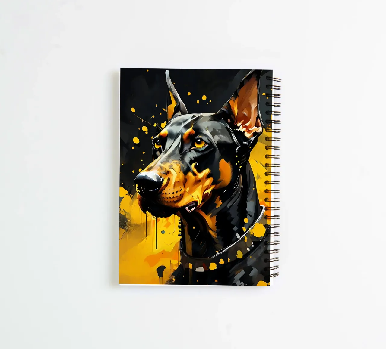 Dog, Doberman_style_G_1 spiral notebook by Tierisch bunt by LK