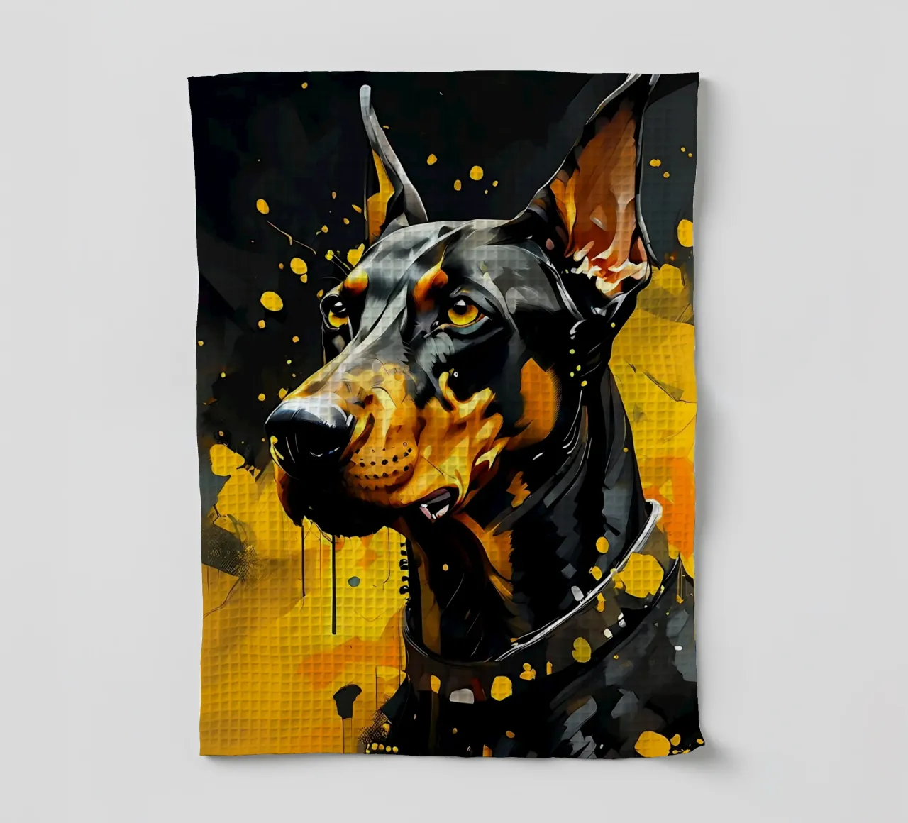 Cane, Doberman_style_G_1 canovaccio da cucina da Tierisch bunt by LK
