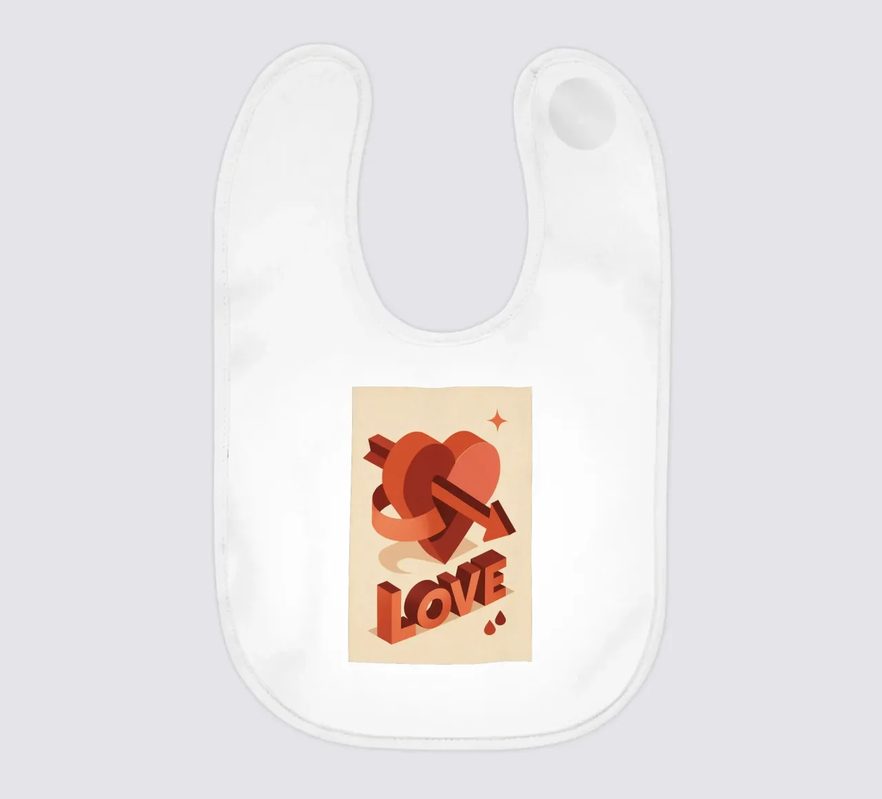 AMORE - Amore potente in 3D bavaglino da Art Typo Essentiel