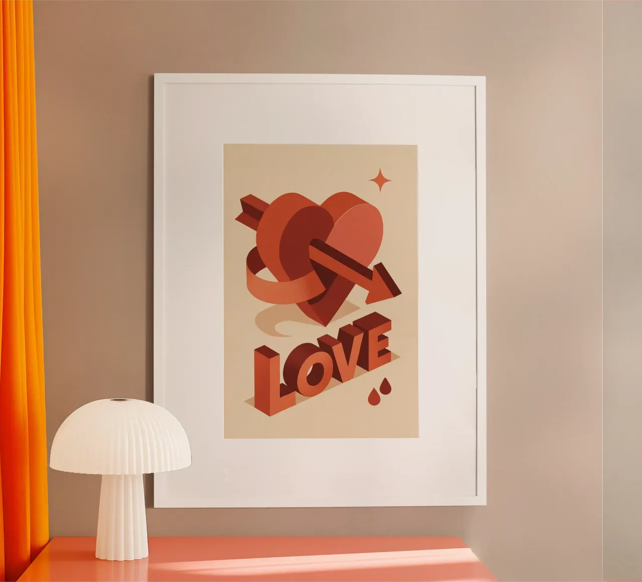 AMORE - Amore potente in 3D carta hahnemühle da Art Typo Essentiel