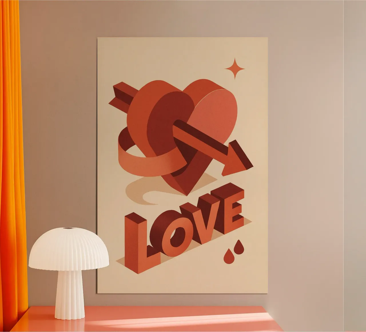 AMORE - Amore potente in 3D carta hahnemühle da Art Typo Essentiel