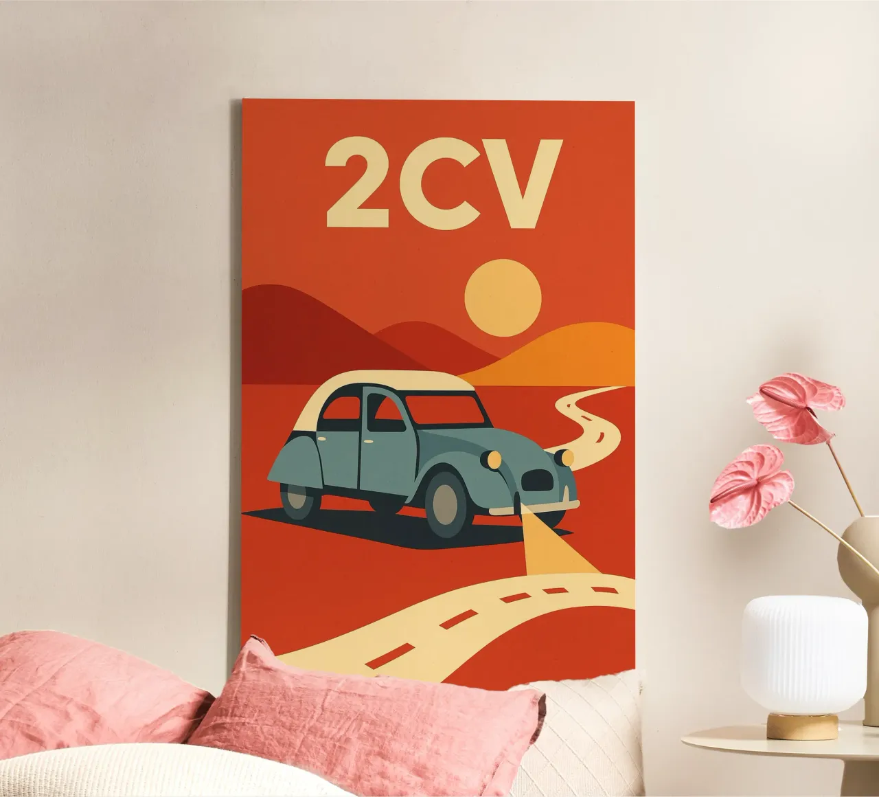 2CV - Sul viale dei ricordi tela con Cornice a cassetta da Art Typo Essentiel