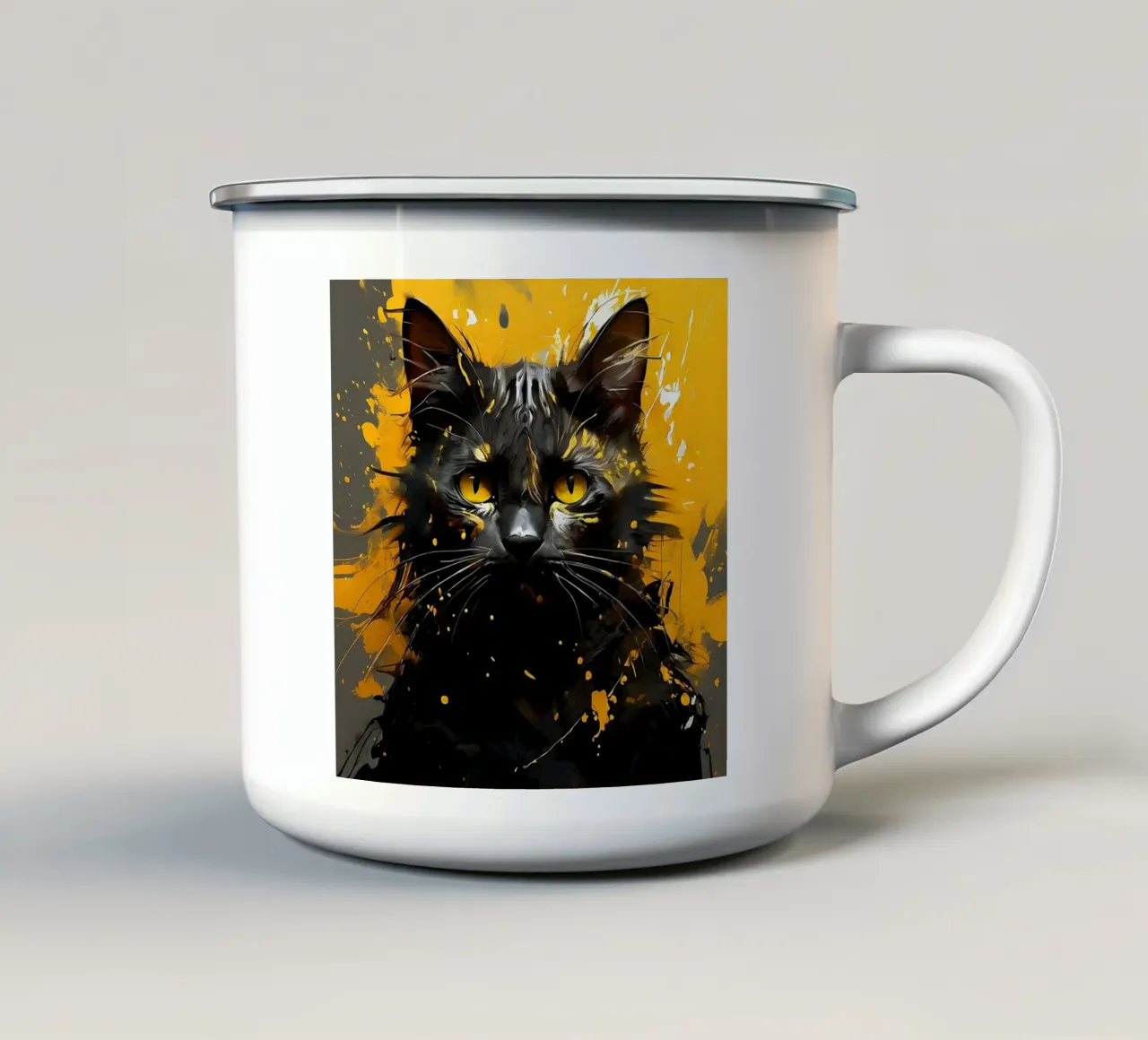 Stile_gatto_G_1 tazza in smalto da Tierisch bunt by LK