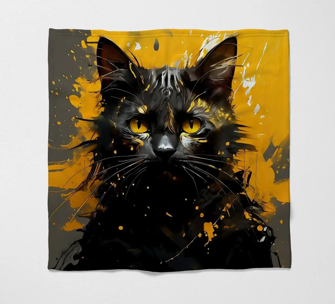 Cat_Style_G_1 fleece blanket by Tierisch bunt by LK