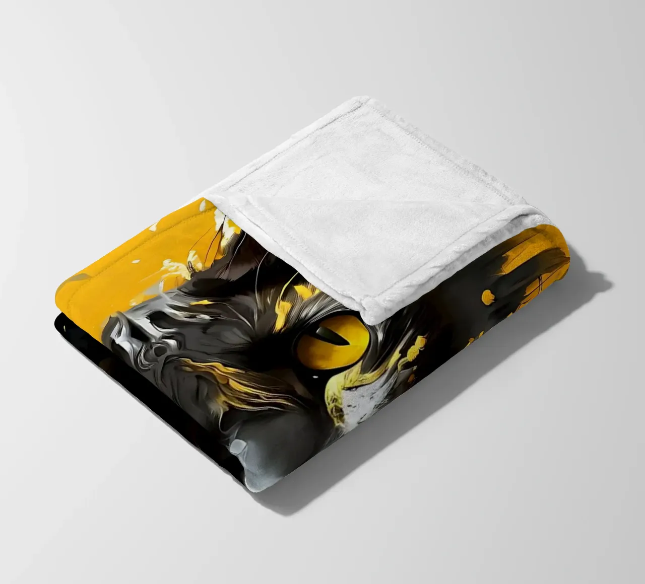 Cat_Style_G_1 fleece blanket by Tierisch bunt by LK