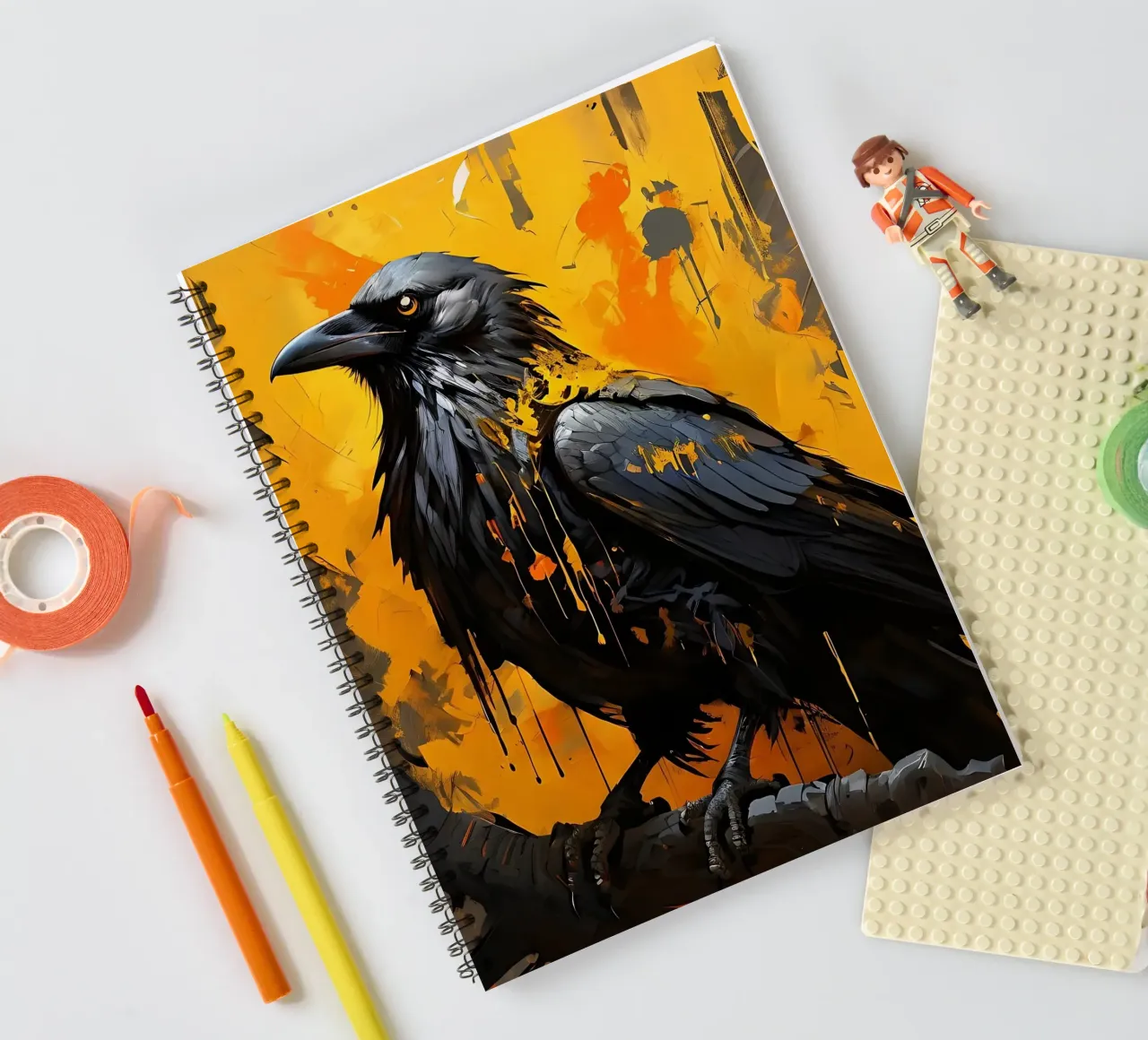 Crow_Style_G_1 spiral notebook by Tierisch bunt by LK
