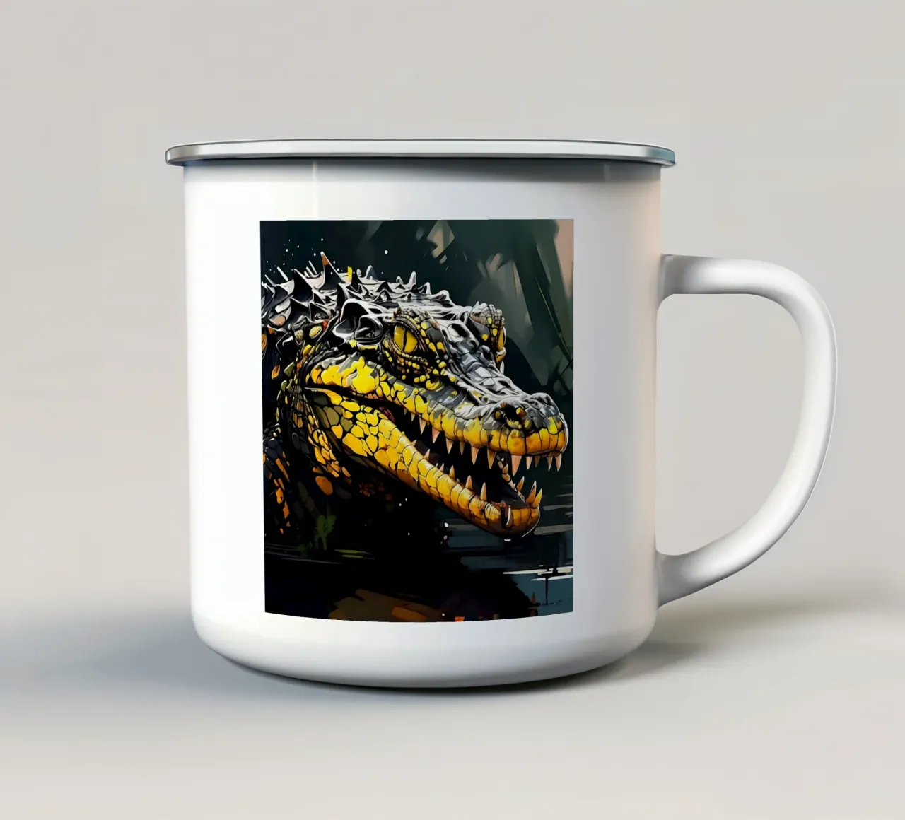 Stile_coccodrillo_G_1 tazza in smalto da Tierisch bunt by LK