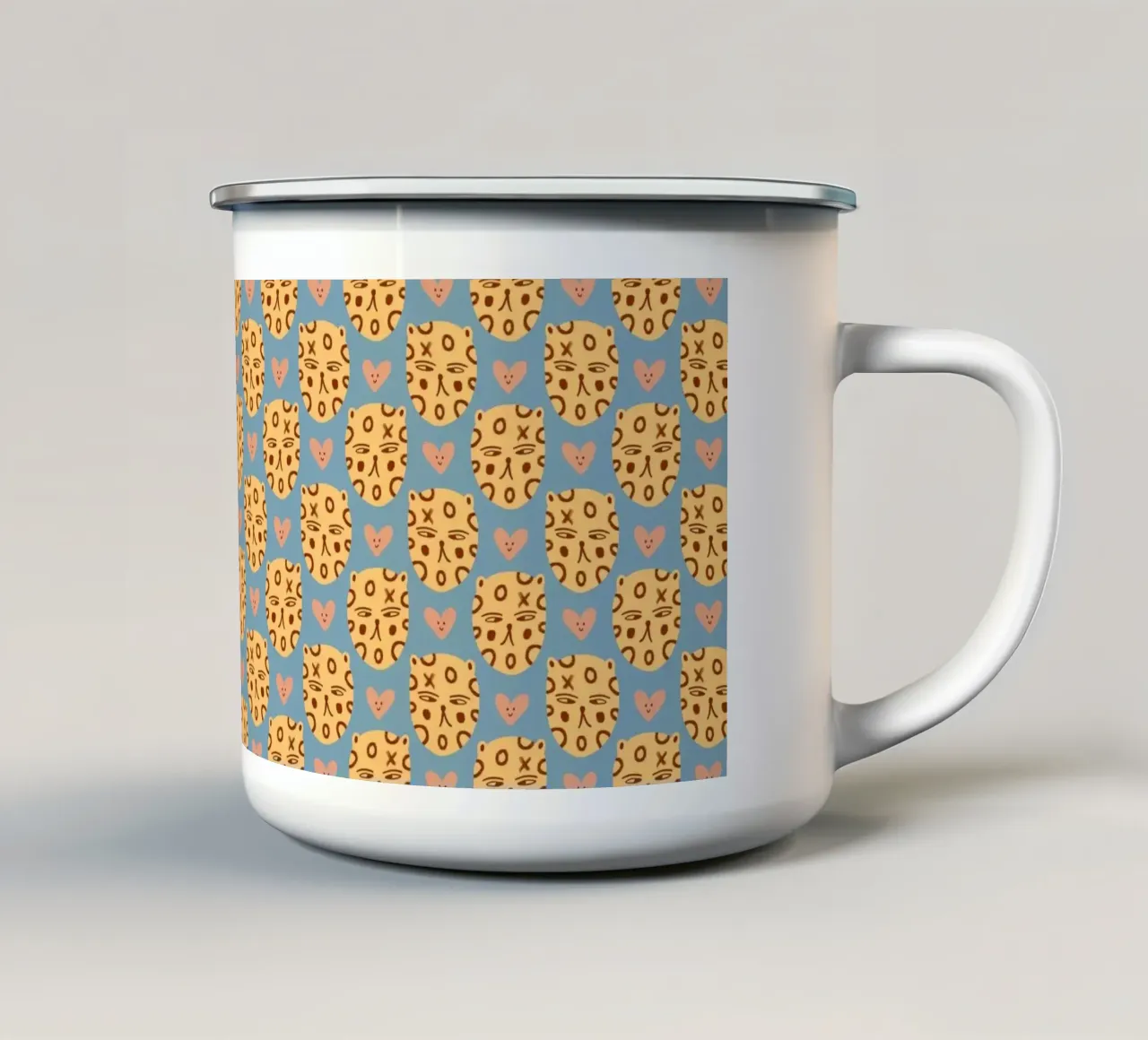 Tiger Pattern No 02 emaille mok van treechild