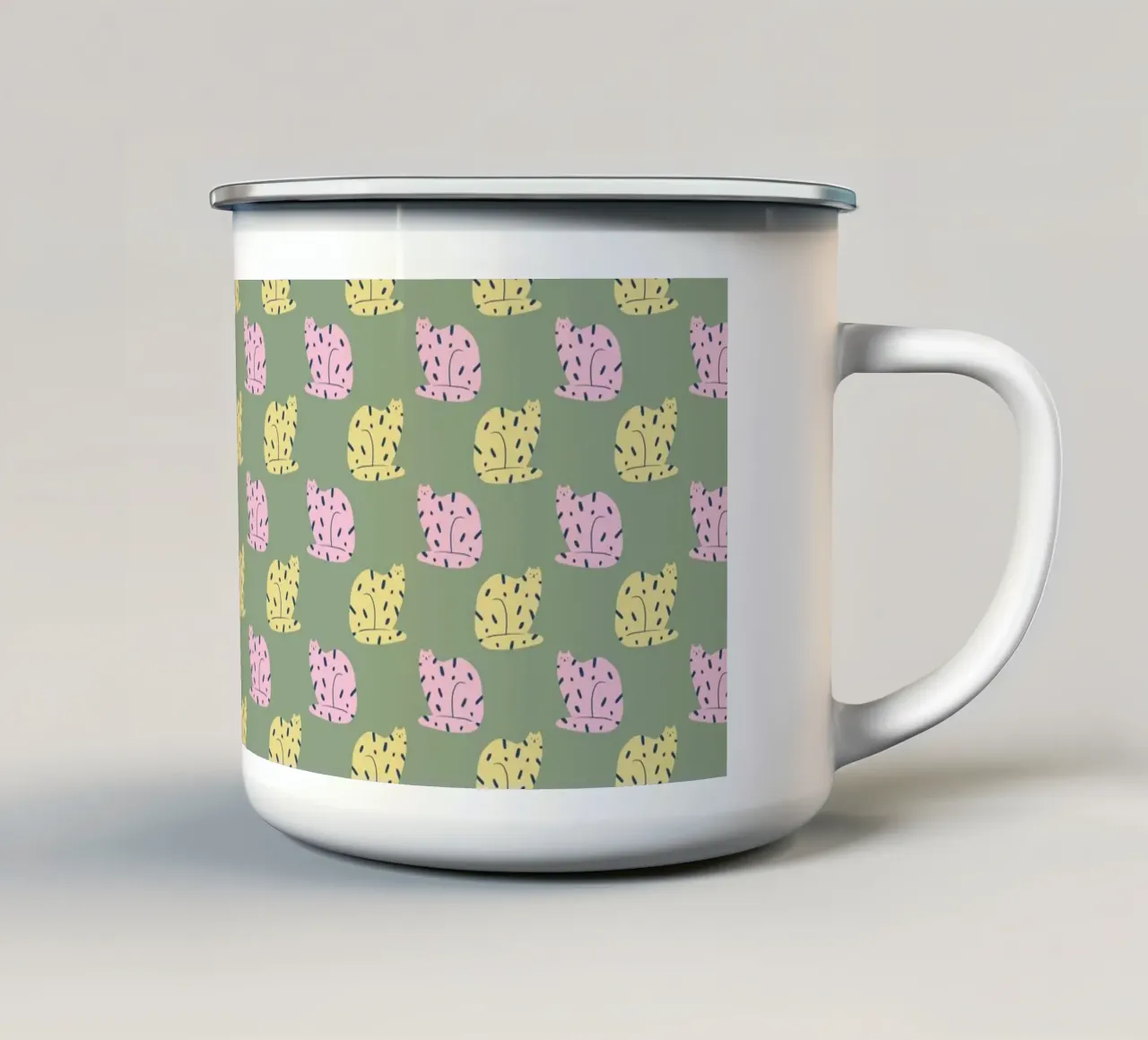 Cat Pattern No 03 tazza in smalto da treechild
