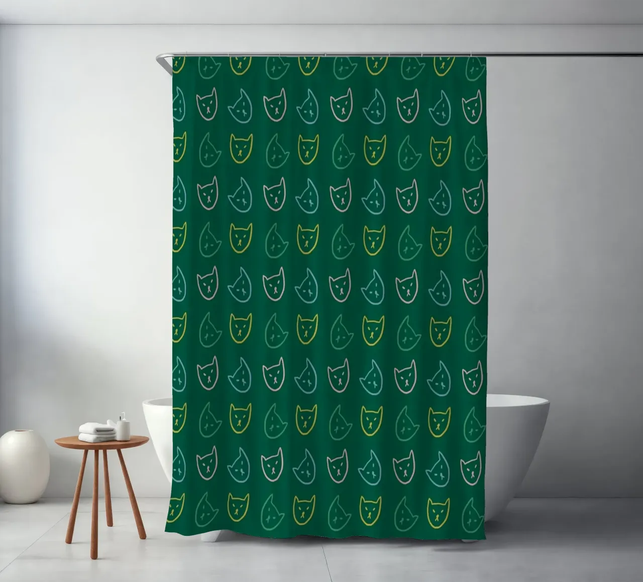 Cat Pattern No 05 tenda da doccia da treechild