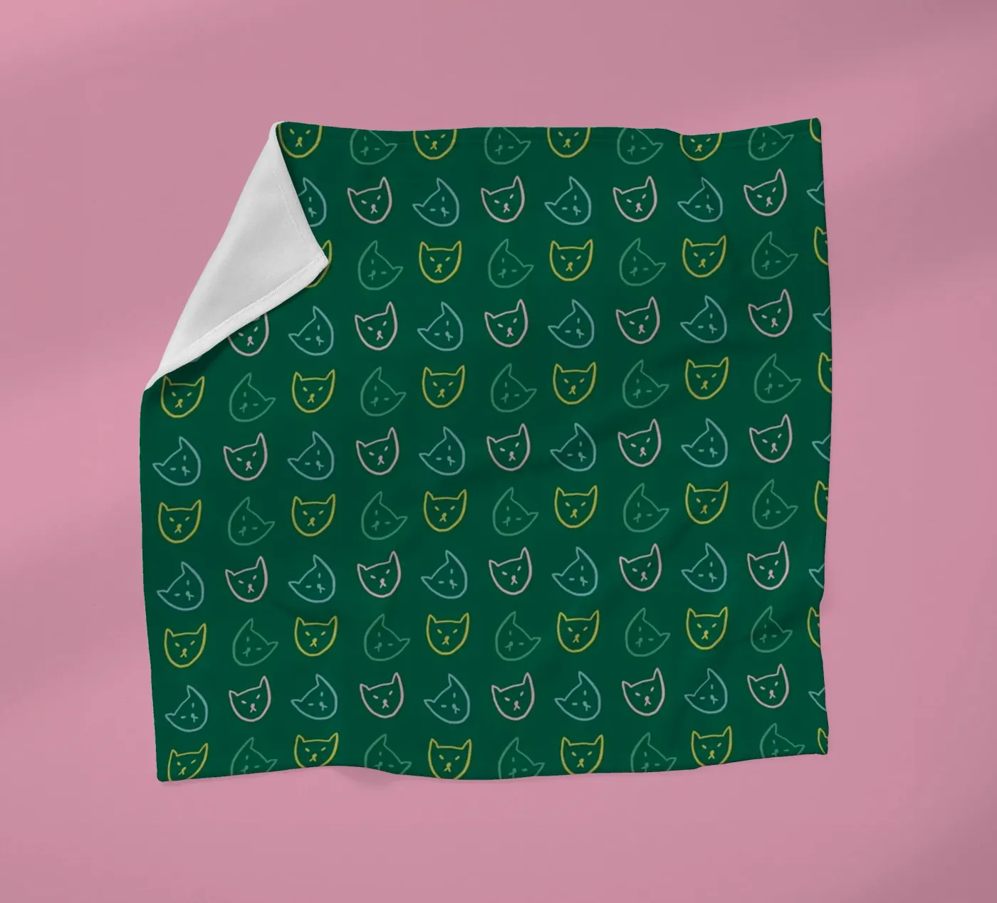 Cat Pattern No 05 fleecedeken van treechild