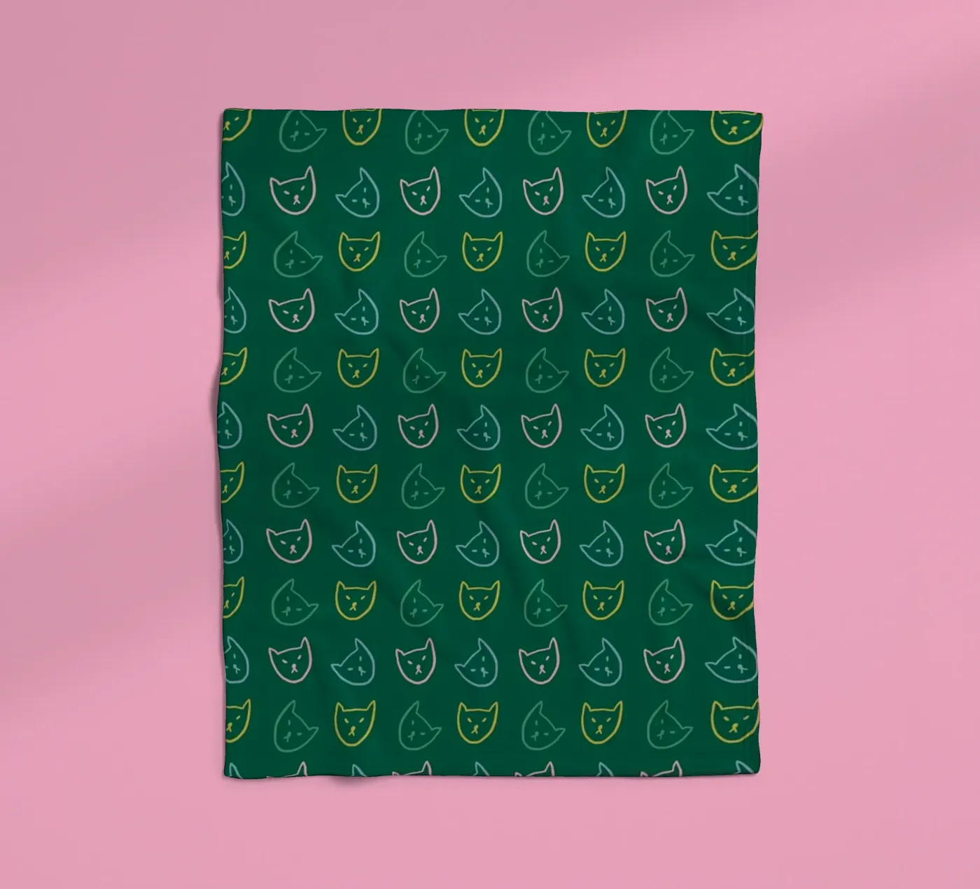 Cat Pattern No 05 fleecedeken van treechild