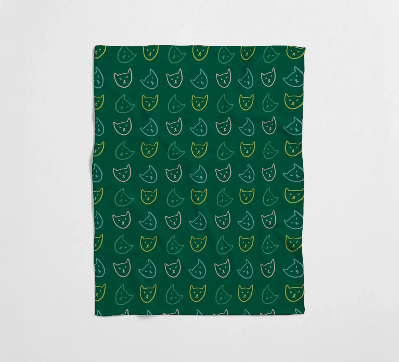 Cat Pattern No 05 fleecedeken van treechild