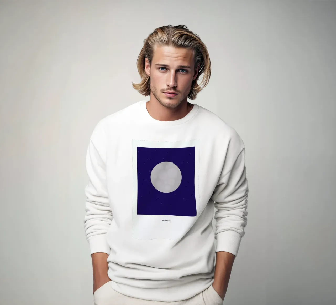 Man on the Moon Sweatshirt von Christophe Gowans