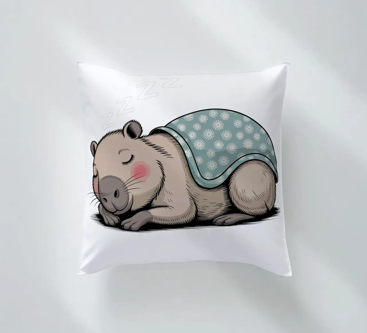 Capy & Bara Sleeping cuscino da Shirtfantastisch