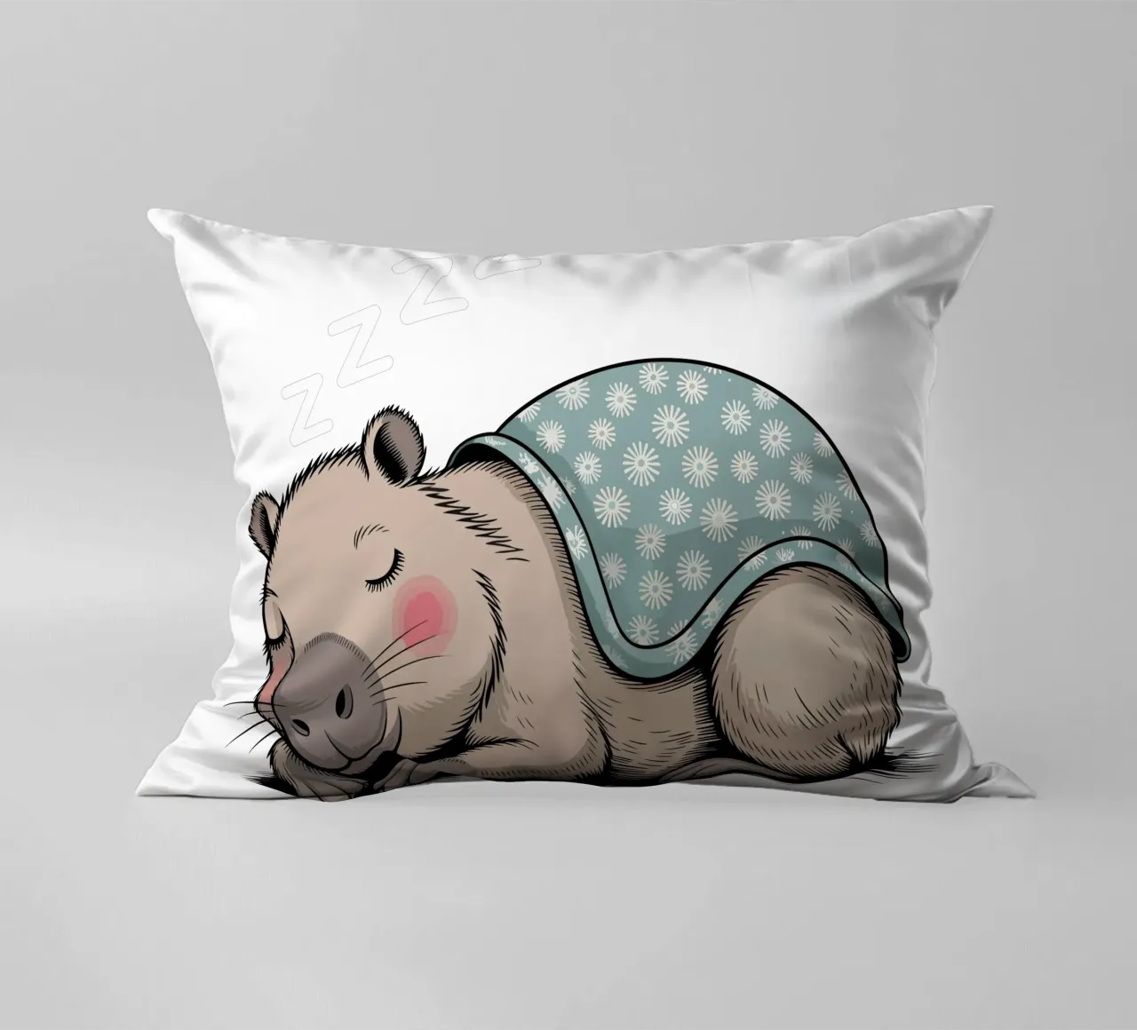 Capy & Bara Sleeping cuscino da Shirtfantastisch