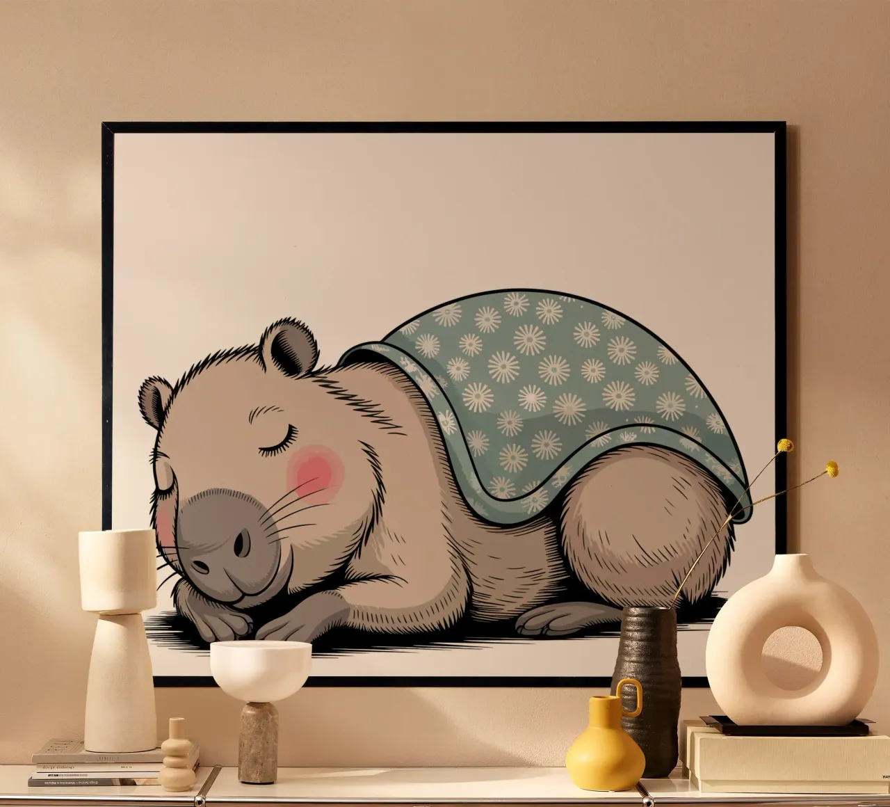 Capy & Bara Sleeping carta hahnemühle da Shirtfantastisch