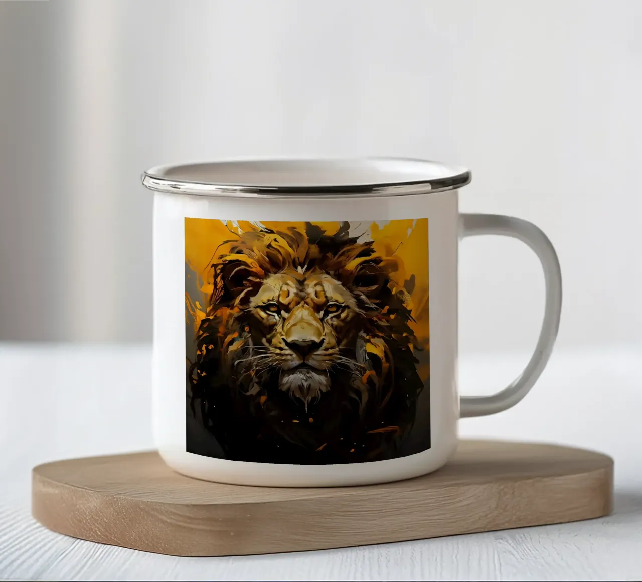 Stile_leone_G_1 tazza in smalto da Tierisch bunt by LK