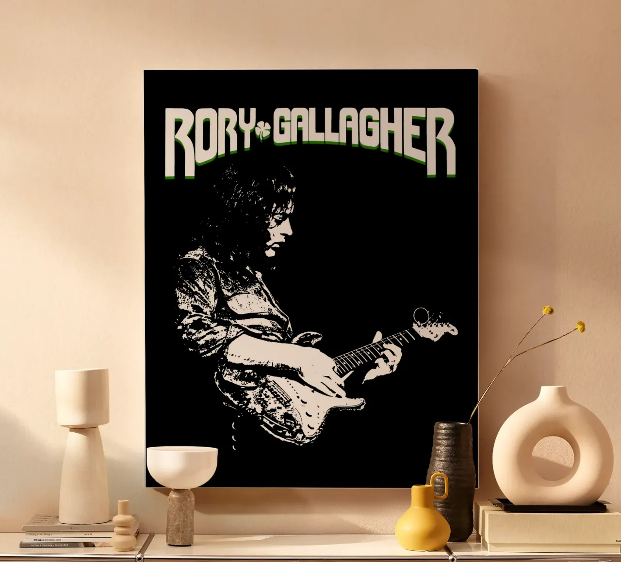 Stile Grungs - Rory Gallagher tela con Cornice a cassetta da https://www.juniqe.com/uk/shop/Henndraws