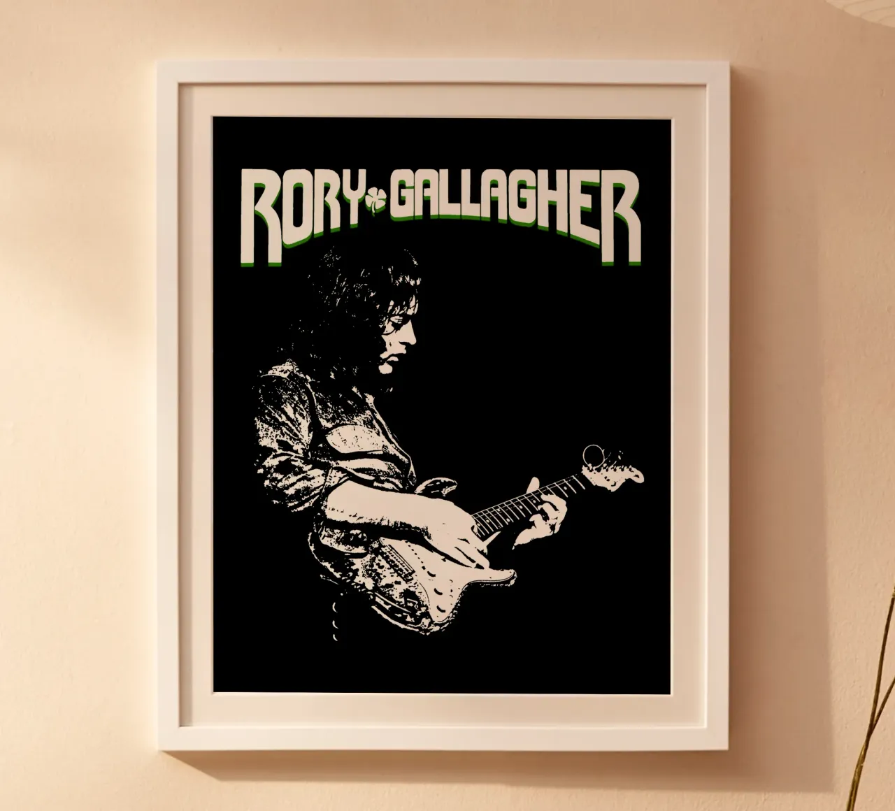 Stile Grungs - Rory Gallagher poster con telaio in plastica da https://www.juniqe.com/uk/shop/Henndraws