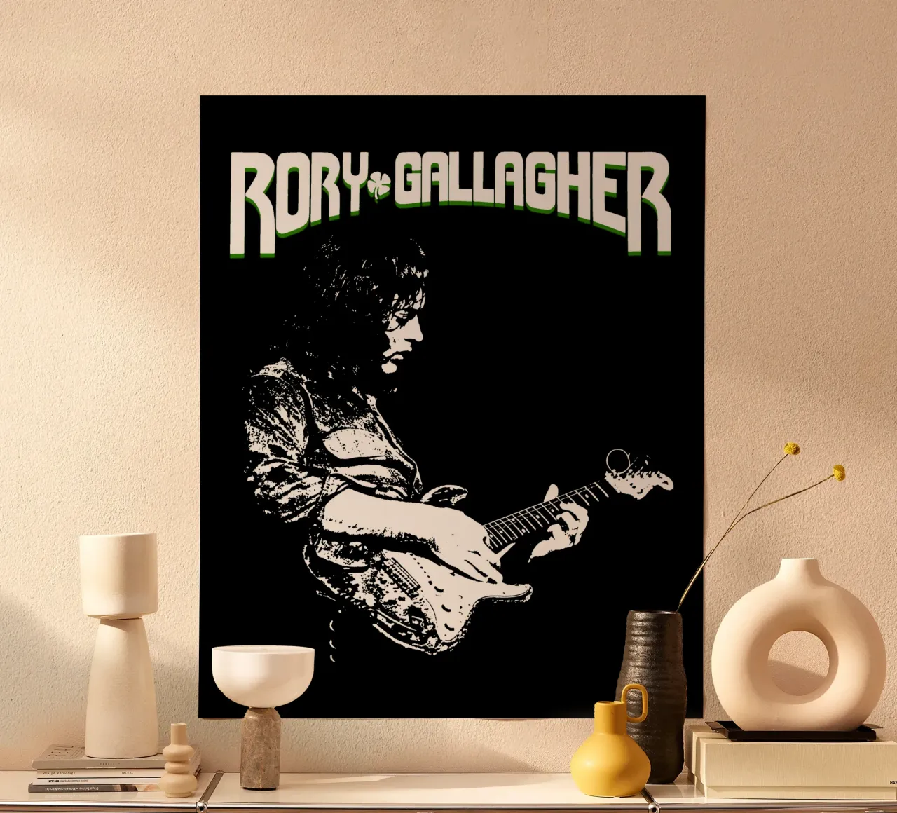 Stile Grungs - Rory Gallagher poster con telaio in plastica da https://www.juniqe.com/uk/shop/Henndraws