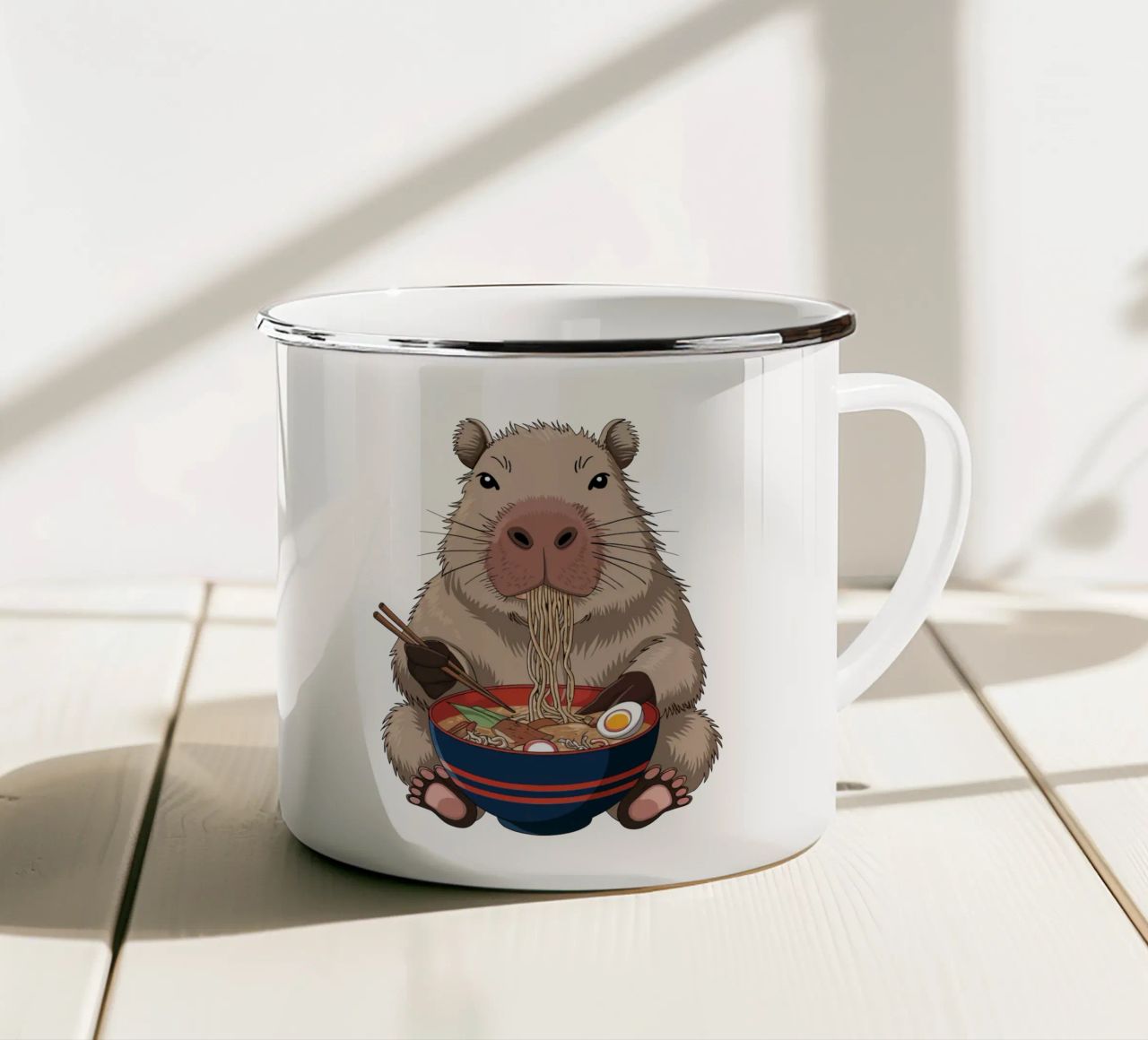 Capy & Bara Nudelfreak tazza in smalto da Capy & Bara
