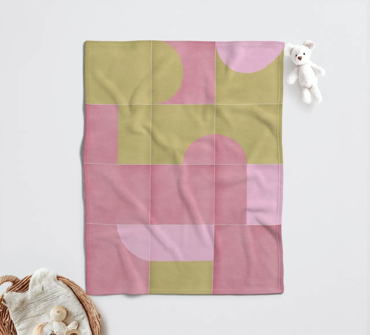 Retro Tiles 15 coperta in pile da designdn