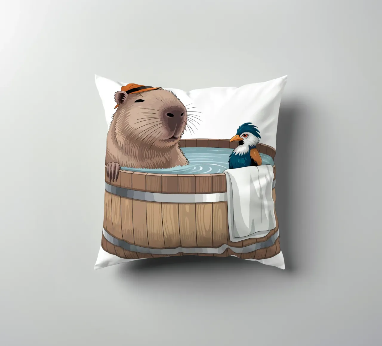 Capy & Bara beim Plantschen cuscino da Shirtfantastisch