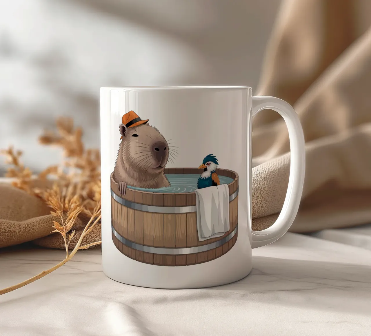 Capy & Bara beim Plantschen tazza in ceramica da Shirtfantastisch