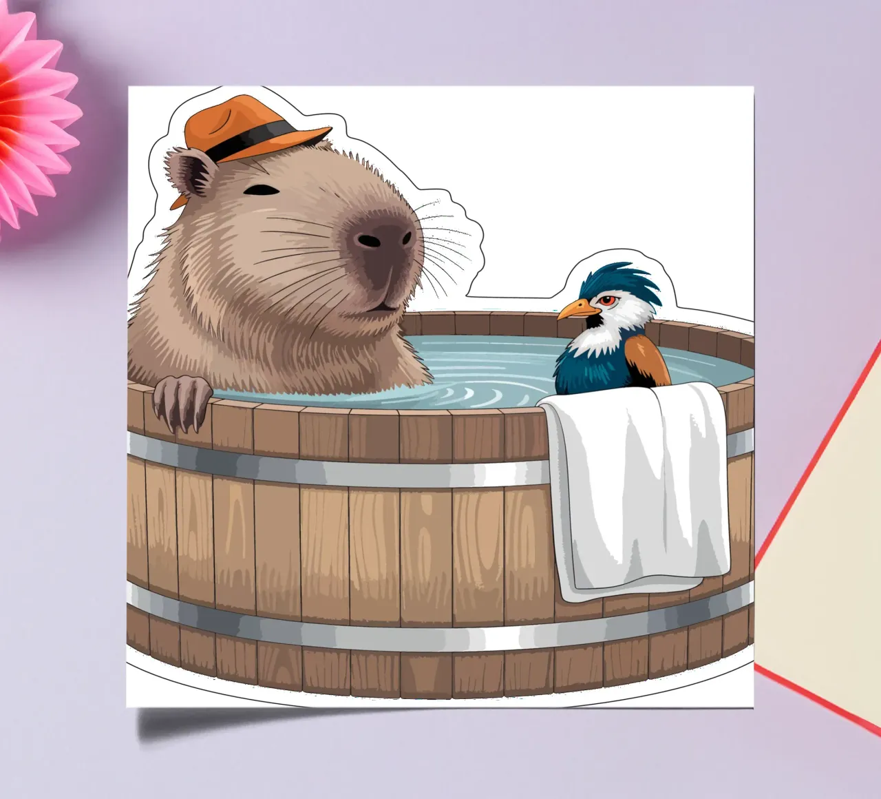 Capy & Bara beim Plantschen sticker sheet by Shirtfantastisch