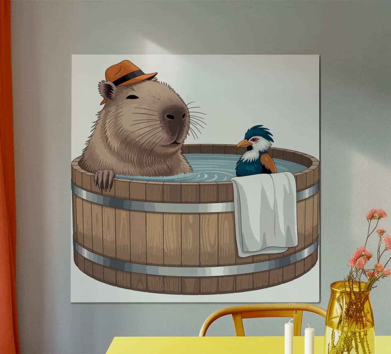 Capy & Bara beim Plantschen carta hahnemühle da Shirtfantastisch