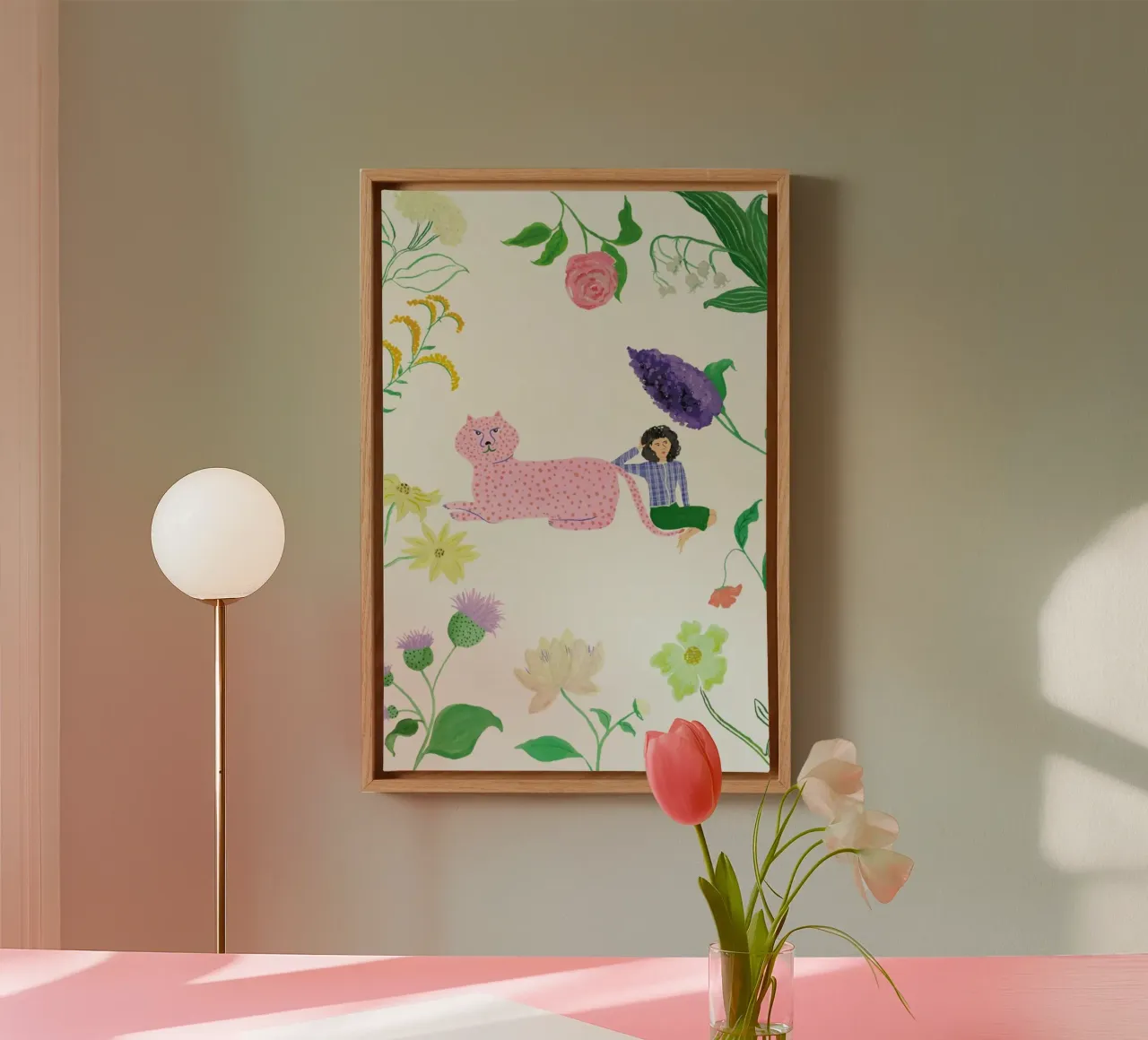 Daydreaming canvas with Floater frame by Atelier Mave