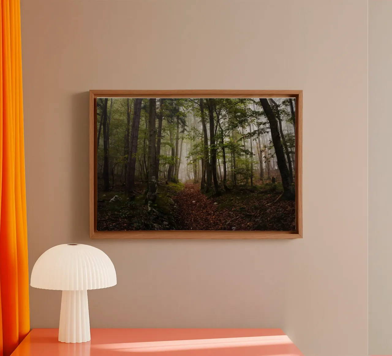 Sussurri di sentieri d'autunno tela con Cornice a cassetta da PhotoVibe Decor