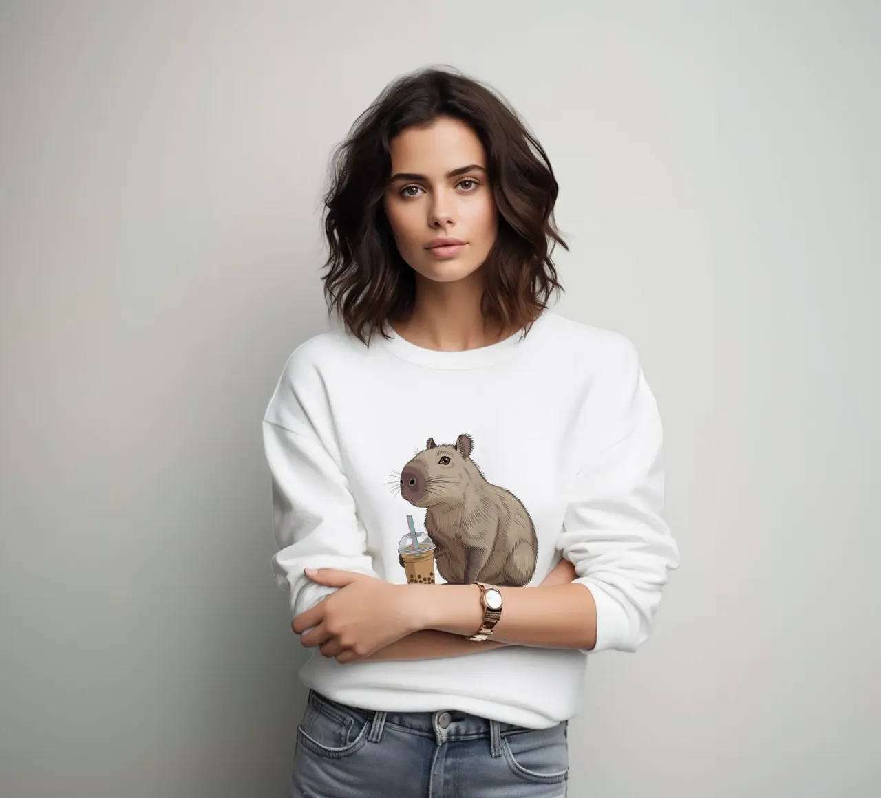 Capy & Bara Bubble Tea sweatshirt van Capy & Bara