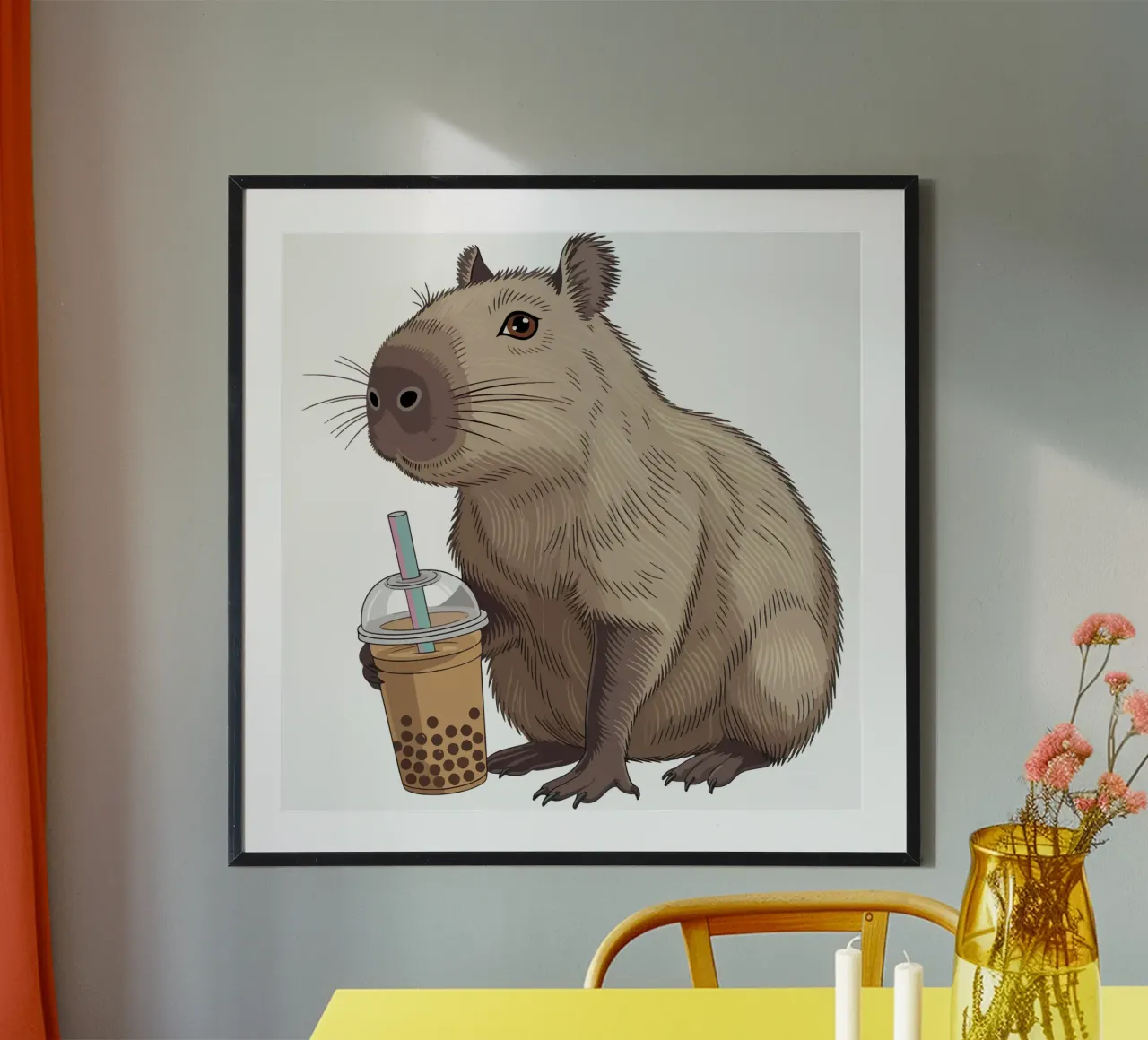 Capy & Bara Bubble Tea carta hahnemühle da Shirtfantastisch