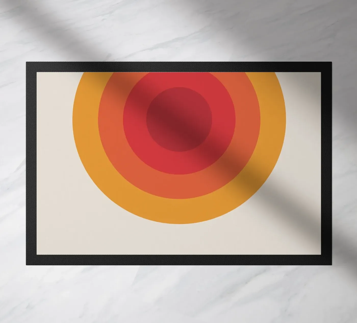 cerchi concentrici rossi zerbino da Ron Bale