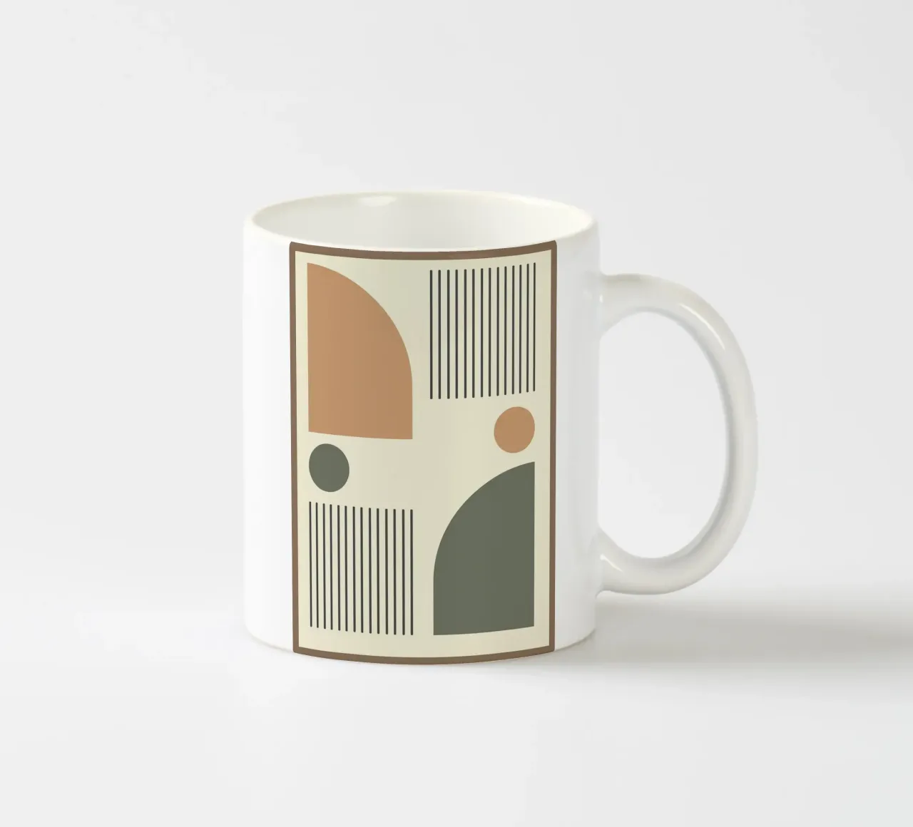 Halbkreise vertikale Linien Keramik Tasse von Ron Bale