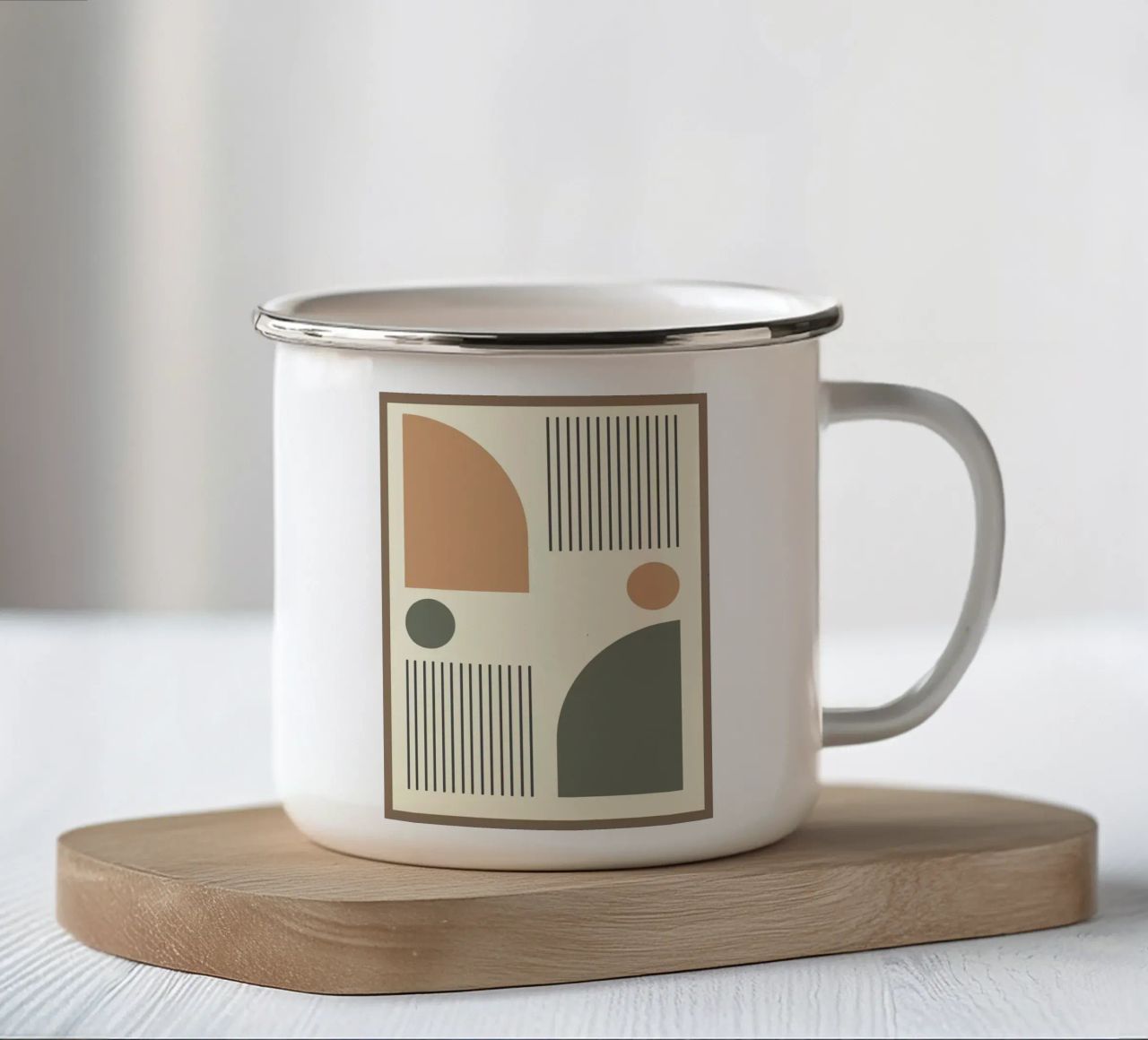 semicerchi linee verticali tazza in smalto da Ron Bale