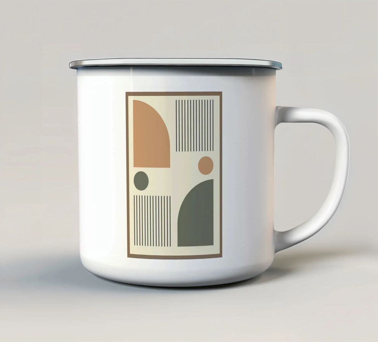 semicerchi linee verticali tazza in smalto da Ron Bale