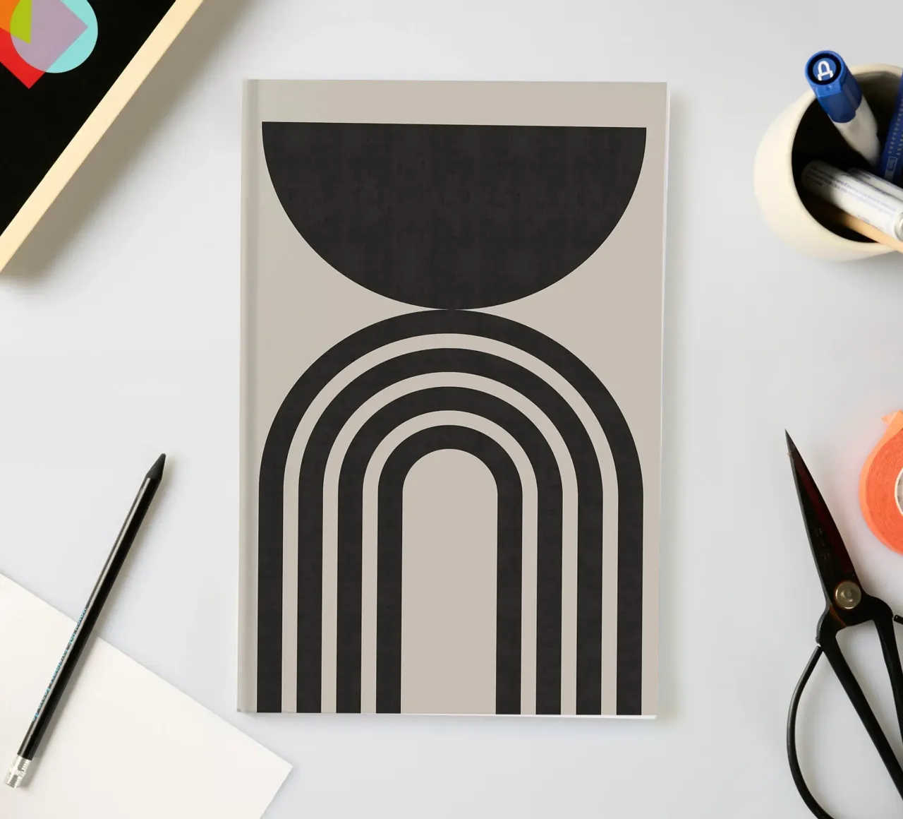 semi-circle arch lines notebook by Ron Bale