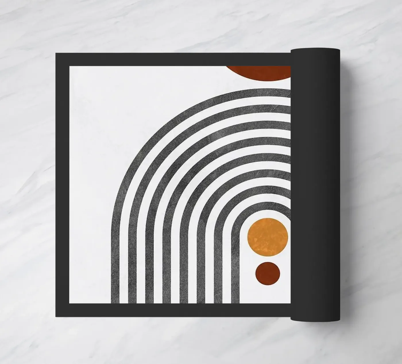 circle semicircle doormat by Ron Bale