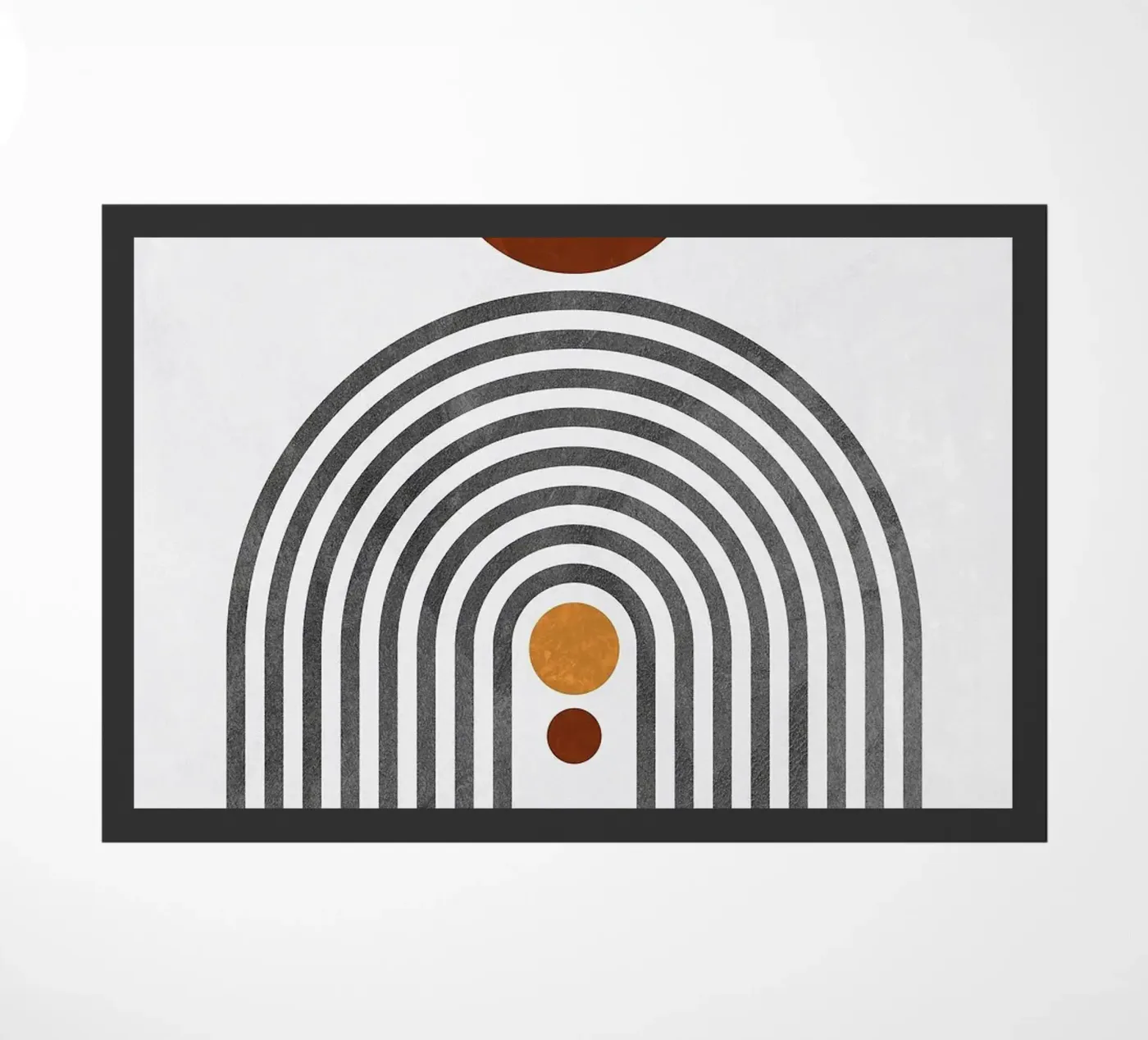 circle semicircle doormat by Ron Bale