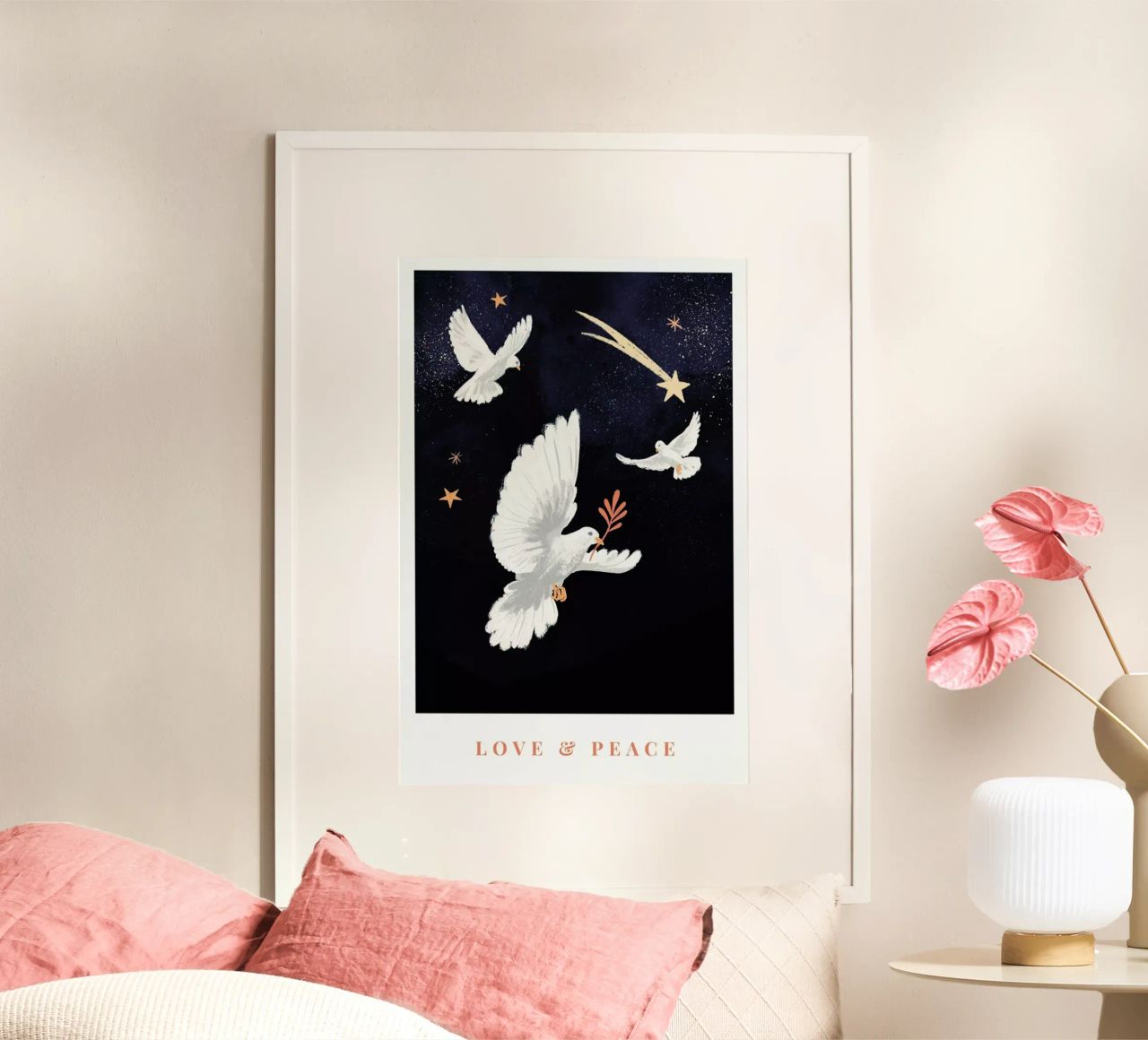Love & Peace poster de Goed Blauw
