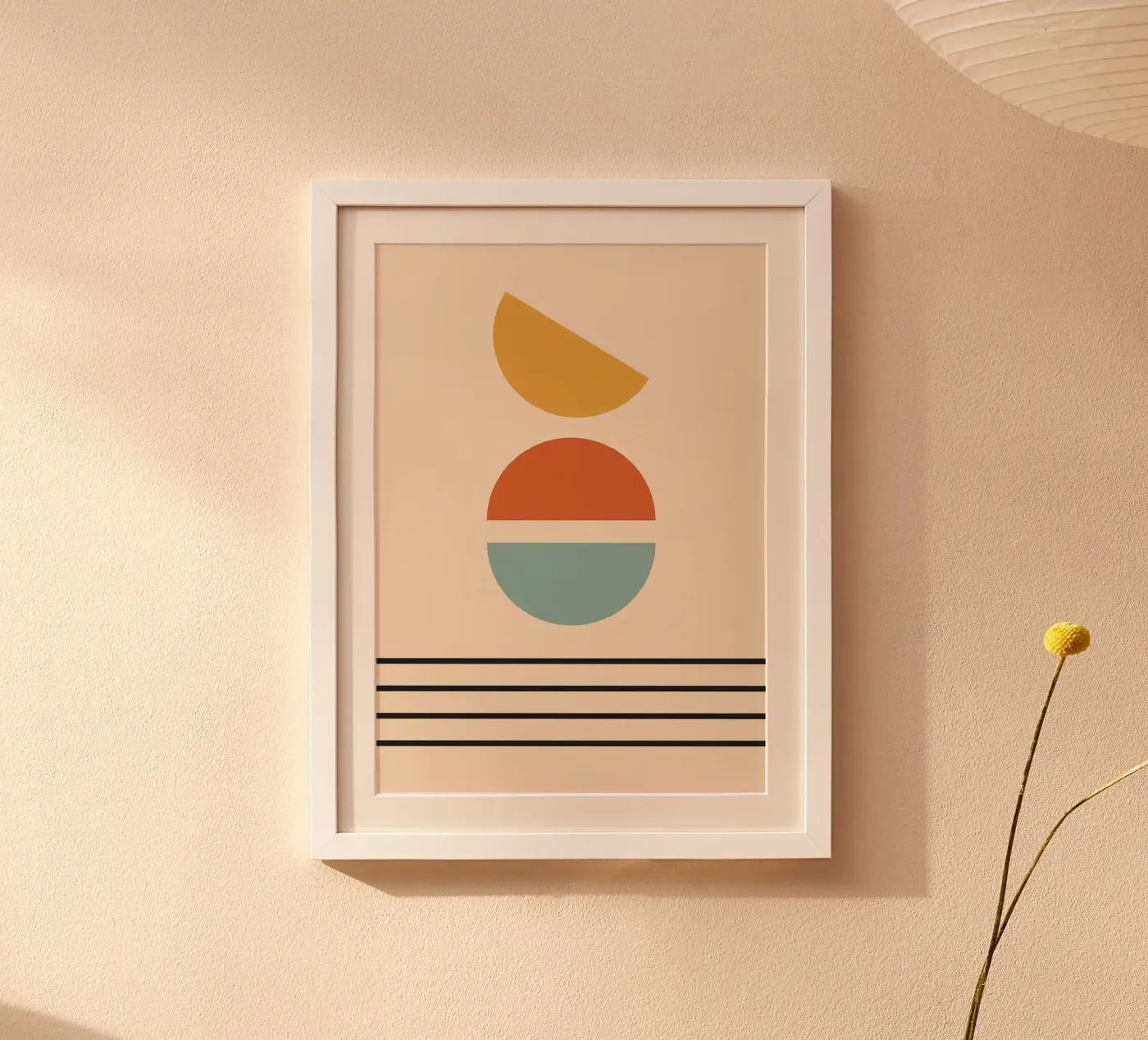geometric half-circle poster by Ron Bale