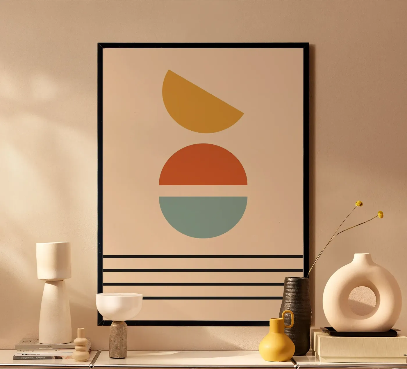 geometric half-circle poster by Ron Bale